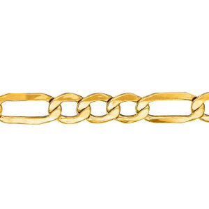 14K Solid Yellow Gold Figaro Lite 5mm thick 20 Inches