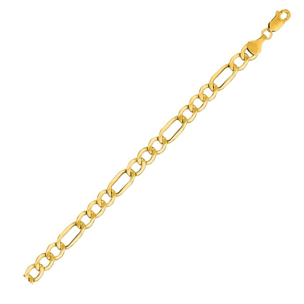 14K Solid Yellow Gold Figaro Lite 6mm thick 20 Inches
