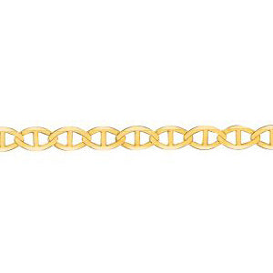 14K Solid Yellow Gold Mariner Link 3.2mm thick 10 Inches