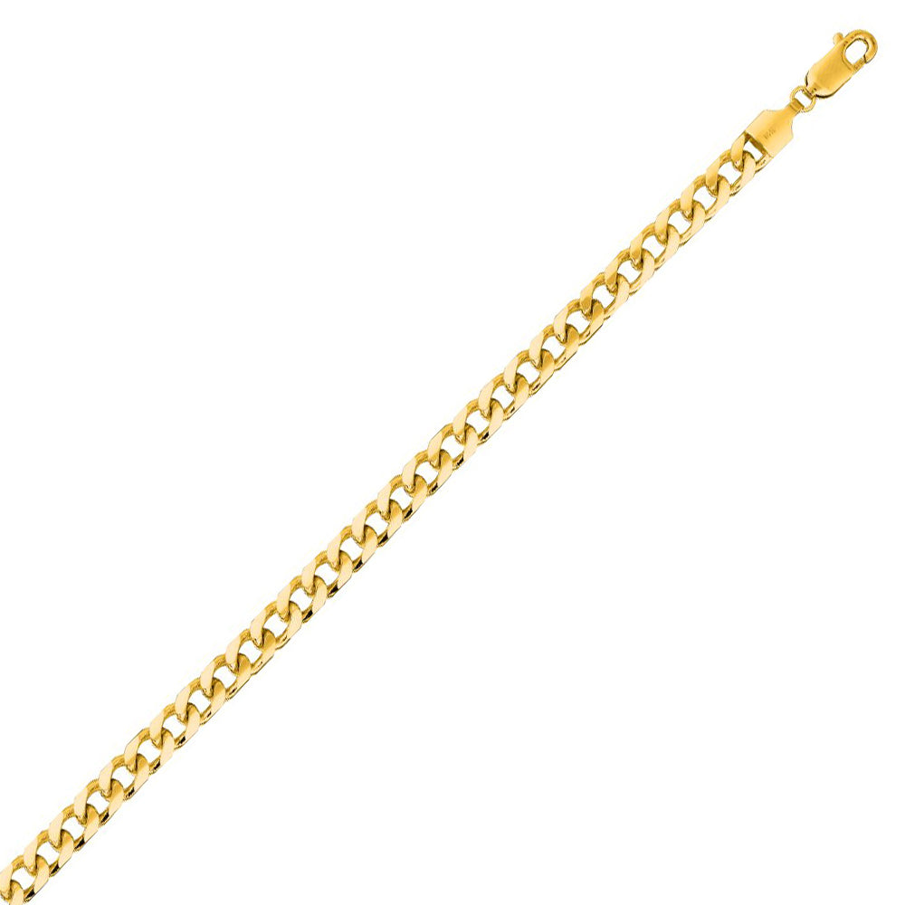 14K Solid Yellow Gold Miami Cuban Bracelet 5.1mm thick 8.5 Inches