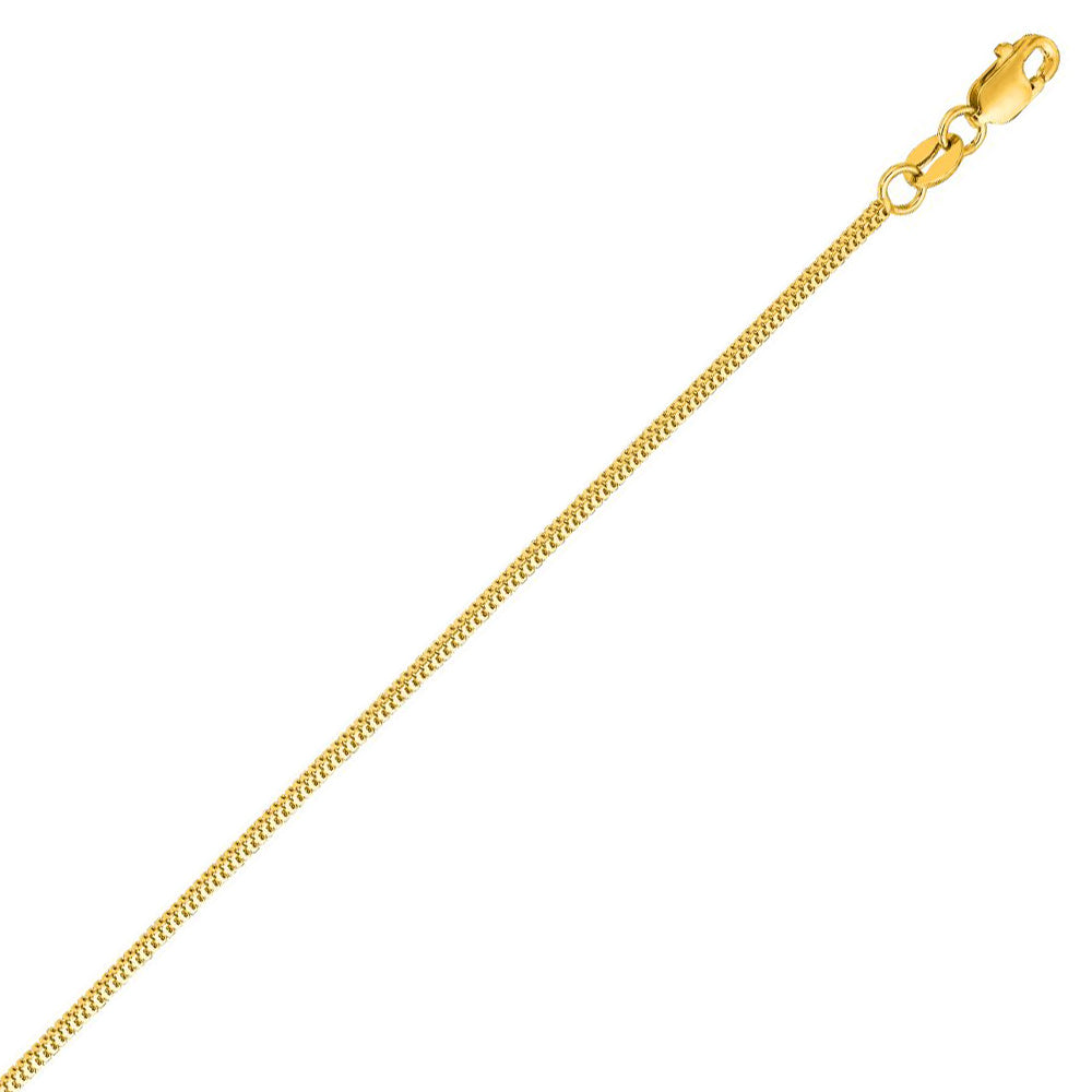 14K Solid Yellow Gold Milano Chain Necklace 1.1mm thick 18 Inches