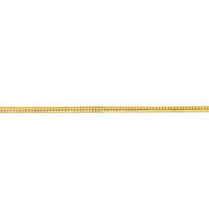 14K Solid Yellow Gold Round Snake Chain 1mm thick 20 Inches