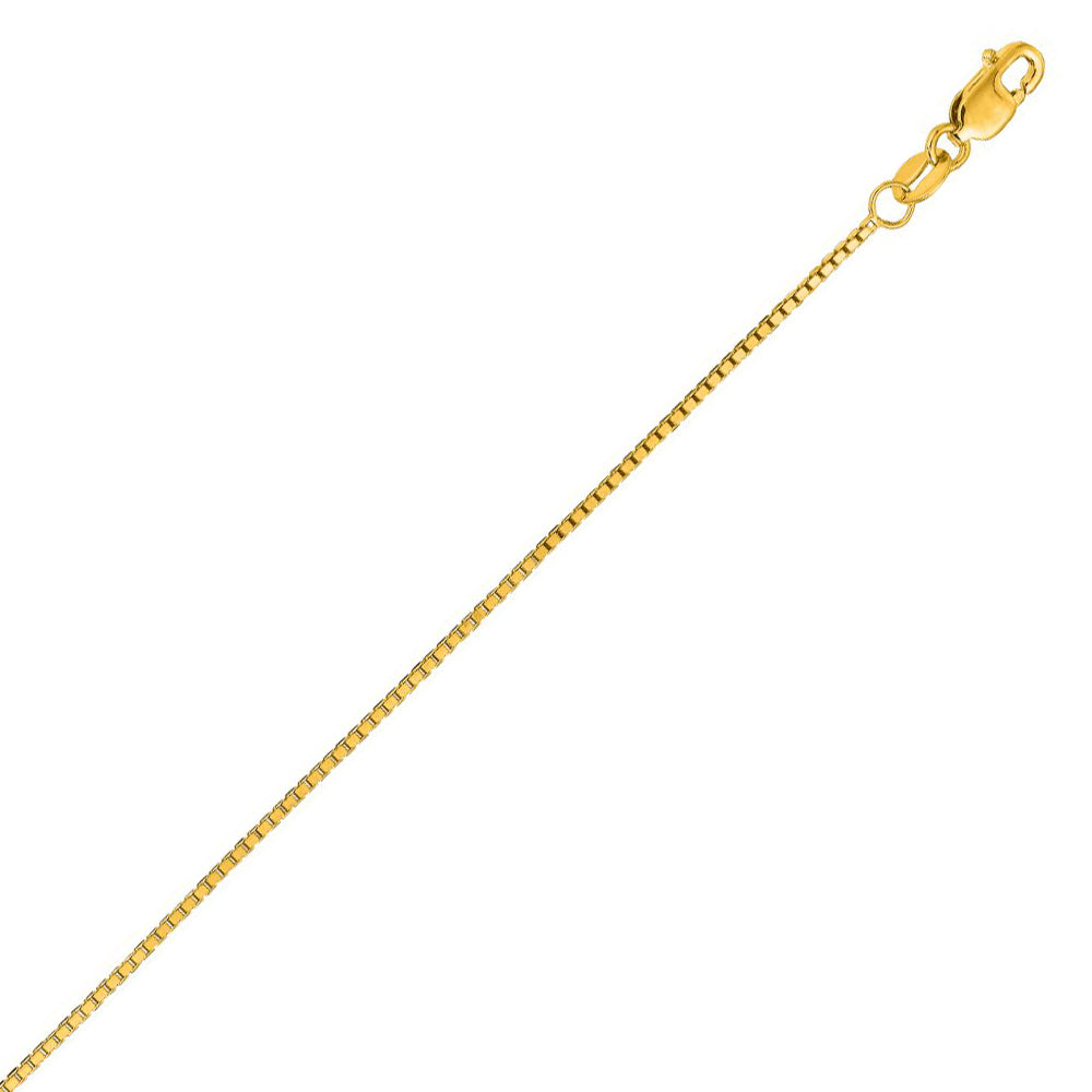 14K Solid Yellow Gold Octagonal Box Chain 1.1mm thick 16 Inches