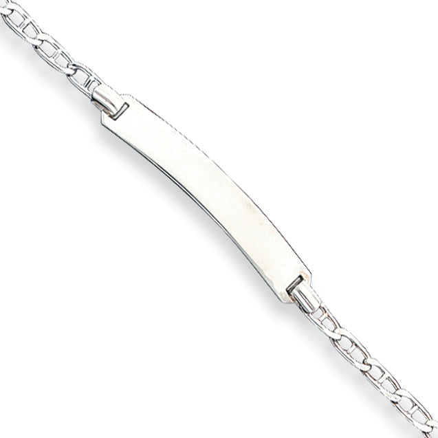 Sterling Silver Anchor Link ID Bracelet 7 Inches