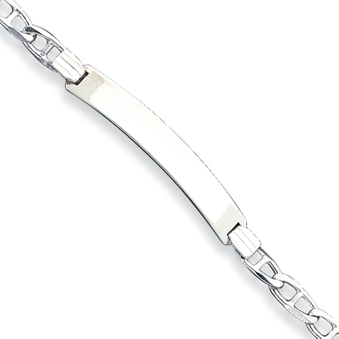 Sterling Silver ID Anchor Link Bracelet 8 Inches