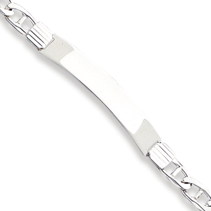 Sterling Silver Anchor Link ID Bracelet 8 Inches