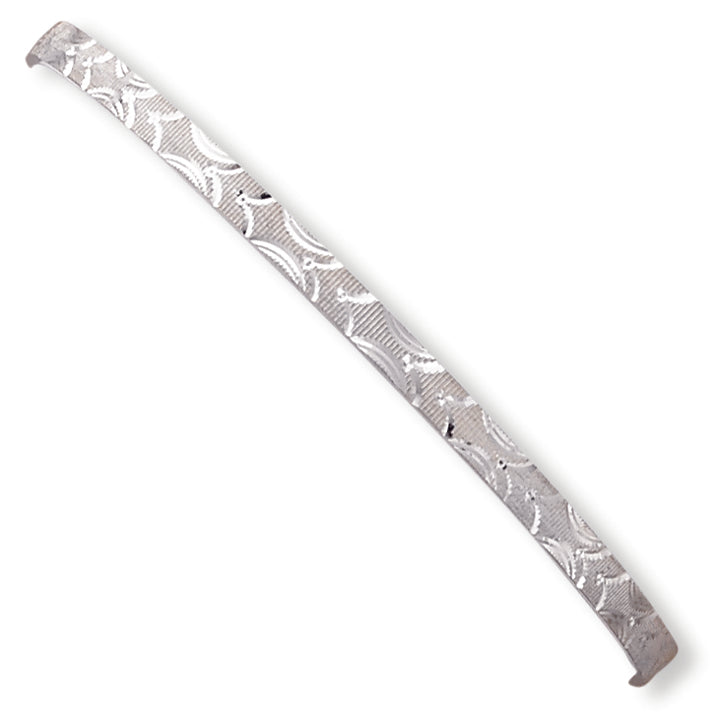 Sterling Silver 3.75mm Fancy Diamond-cut Slip-On Bangle Bracelet