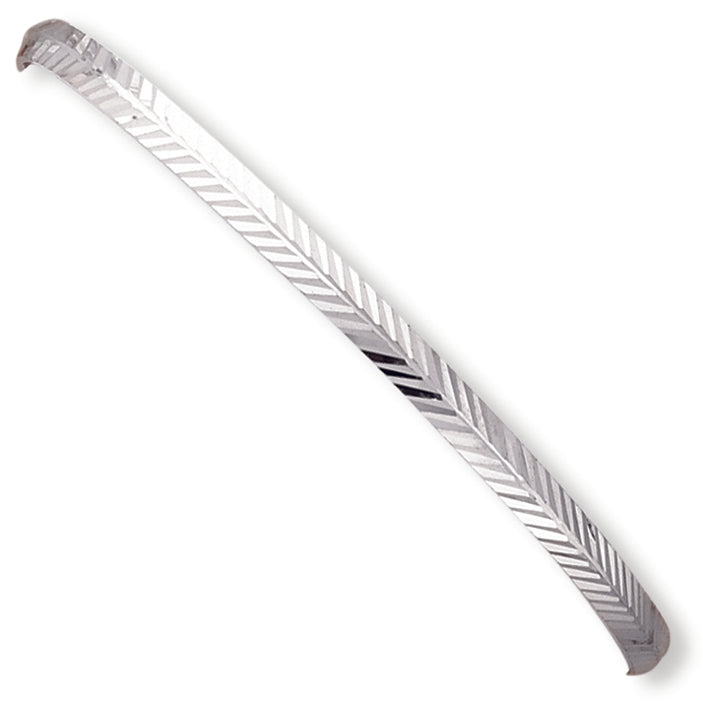 Sterling Silver 4.25mm Fancy Diamond-cut Slip-On Bangle Bracelet