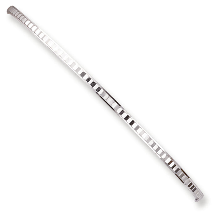 Sterling Silver 2.25mm Fancy Diamond-cut Slip-On Bangle Bracelet