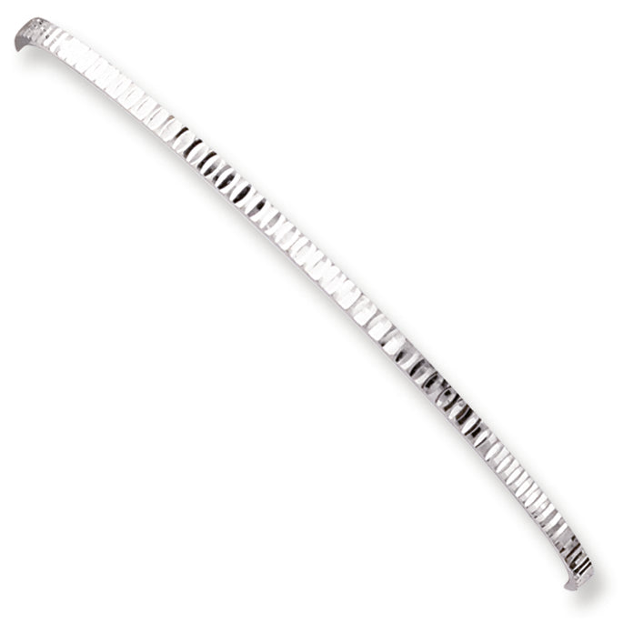 Sterling Silver 2.25mm Fancy Diamond-cut Slip-On Bangle Bracelet