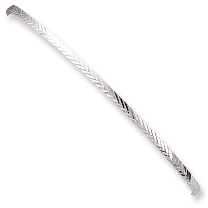 Sterling Silver 2.25mm Fancy Diamond-cut Slip-On Bangle Bracelet