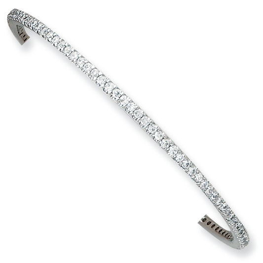 Sterling Silver CZ Slip on Bangle