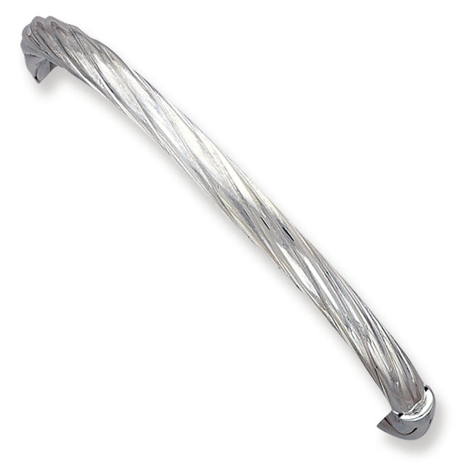 Sterling Silver 5mm Twisted Hinged Bangle