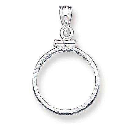 Sterling Silver 18 x 1.2mm $0.10 Diamond Cut Coin Bezel Pendant