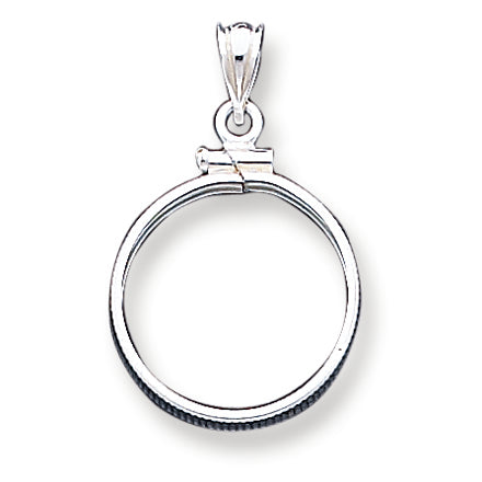 Sterling Silver 19.1 x 1.5mm $0.01 Plain Coin Bezel Pendant