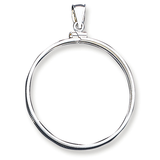 Sterling Silver 38.2 x 2.8mm Plain Coin Bezel Pendant