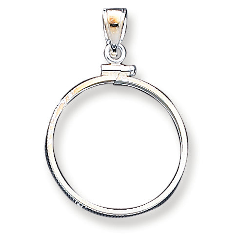 Sterling Silver 24.1 x 1.7mm $0.25 Plain Coin Bezel Pendant