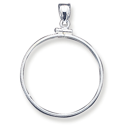 Sterling Silver 30.5 x 2.1mm $0.50 Plain Coin Bezel Pendant