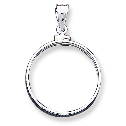 Sterling Silver 26.4 x 1.8mm Susan B. Anthony Plain Coin Bezel Pendant