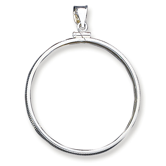 Sterling Silver 40.6 x 3.1mm Plain Coin Bezel Pendant