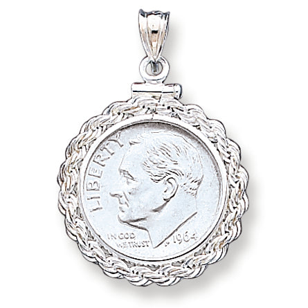 Sterling Silver 18 x 1.2mm $0.10 Rope Coin Bezel Pendant
