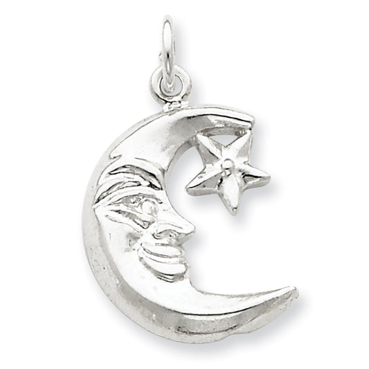 Sterling Silver Moon & Star Pendant