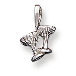 Sterling Silver Champagne Glasses Charm