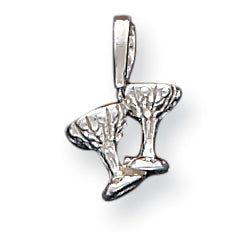 Sterling Silver Champagne Glasses Charm