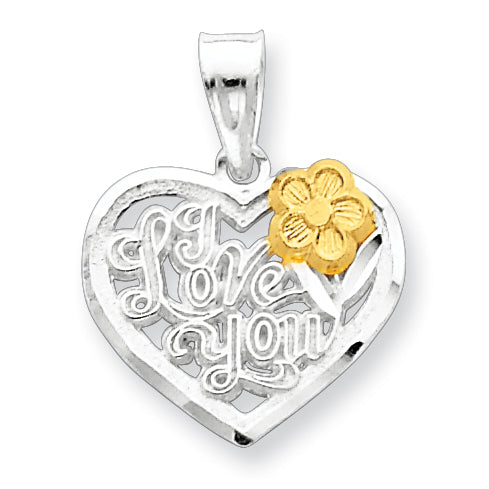Sterling Silver I Love You Heart Charm