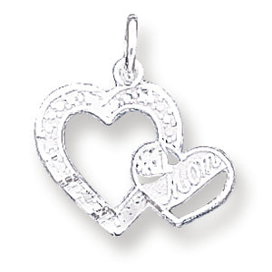 Sterling Silver #1 Mom Heart Charm