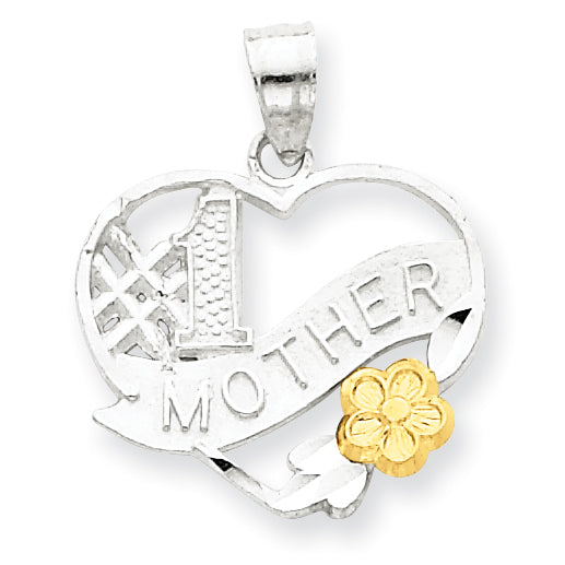 Sterling Silver #1 Mother Heart Charm
