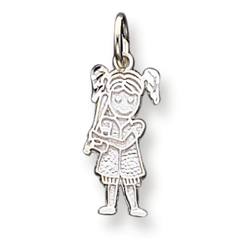 Sterling Silver Baseball - Girl Charm