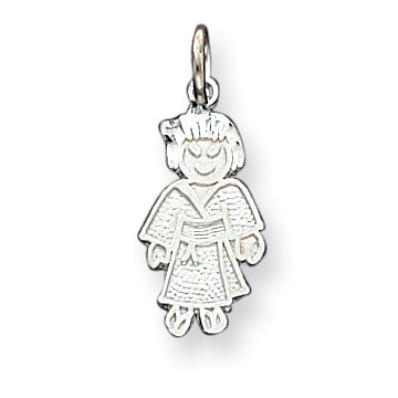 Sterling Silver Girl Martial Arts Charm