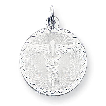 Sterling Silver Caduceus Disc