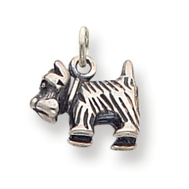 Sterling Silver Antiqued Dog Charm