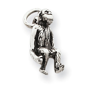 Sterling Silver Antiqued Monkey Charm