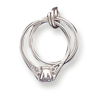 Sterling Silver Wedding Ring Set Charm