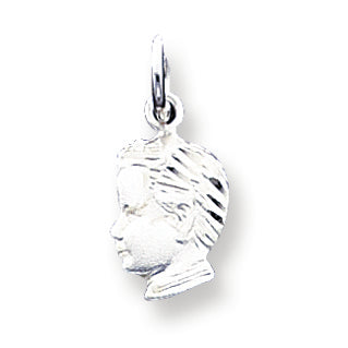 Sterling Silver Boy Head Charm