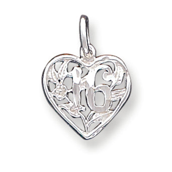 Sterling Silver 16 Heart Charm