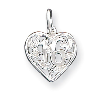 Sterling Silver 16 Heart Charm