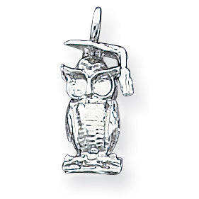 Sterling Silver Graduation Owl Charm