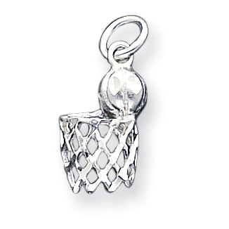 Sterling Silver Basketball Hoop Charm