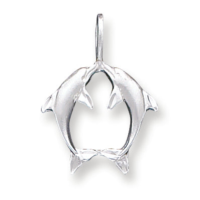 Sterling Silver Dolphins Charm