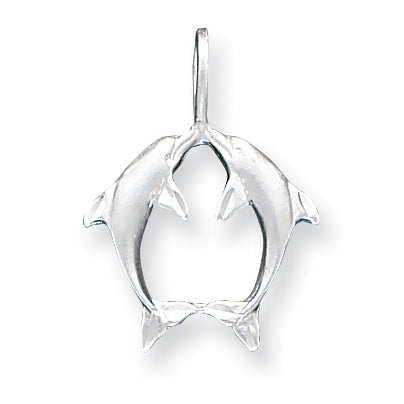 Sterling Silver Dolphins Charm