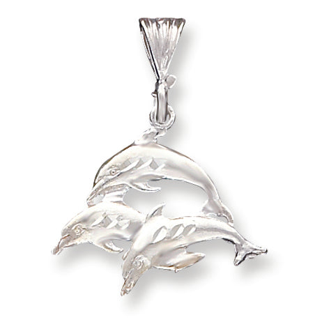 Sterling Silver Trio of Dolphins Pendant