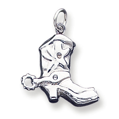 Sterling Silver Cowboy Boot Charm