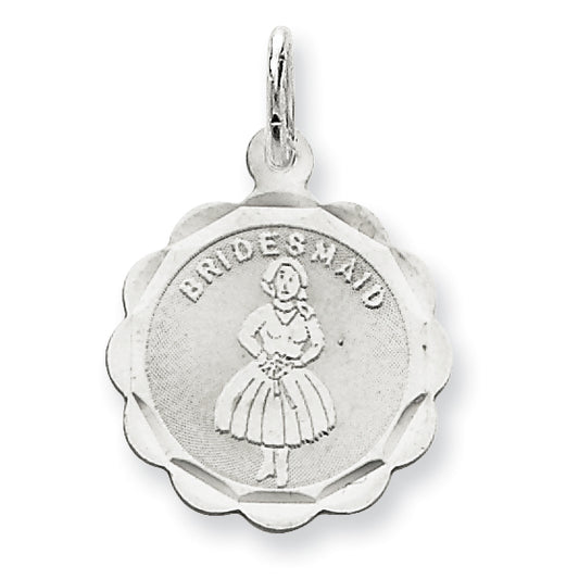 Sterling Silver Bridesmaid Disc Charm