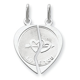 Sterling Silver 2-piece I Love You Disc Charm