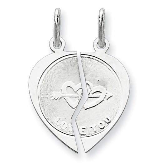 Sterling Silver 2-piece I Love You Disc Charm