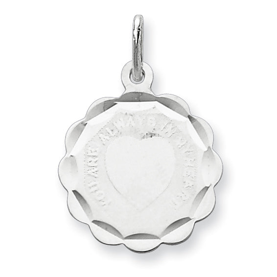 Sterling Silver Your Always In My Heart Disc Charm